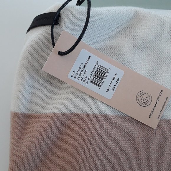 NWT - REBECCA MINKOFF RUANA IN CREAM & BEIGE - Picture 6 of 9